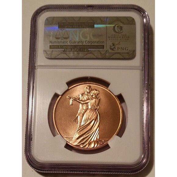 2009 Julia Tyler U.S. Mint First Spouse Bronze Medal BU NGC - Picture 2 of 2